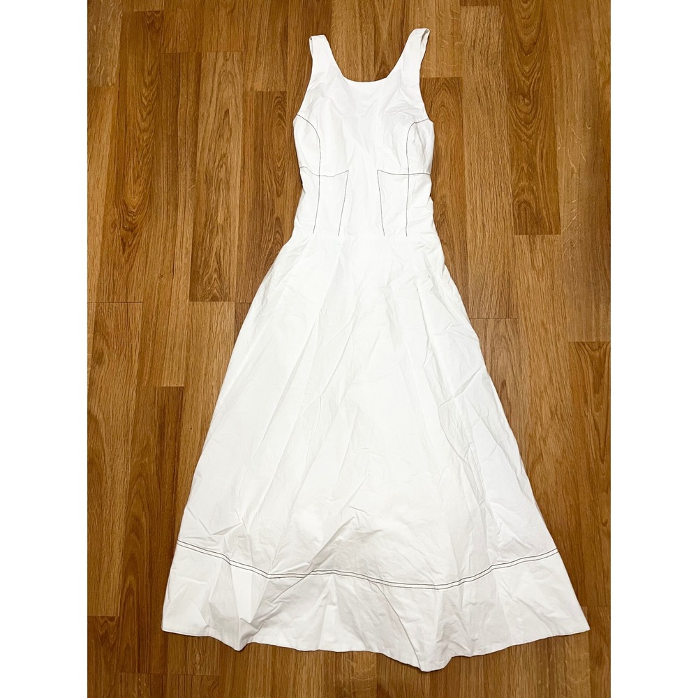 NWT Anthropologie The Kenzie Drop-Waist Midi Dress White Medium - Picture 5 of 9
